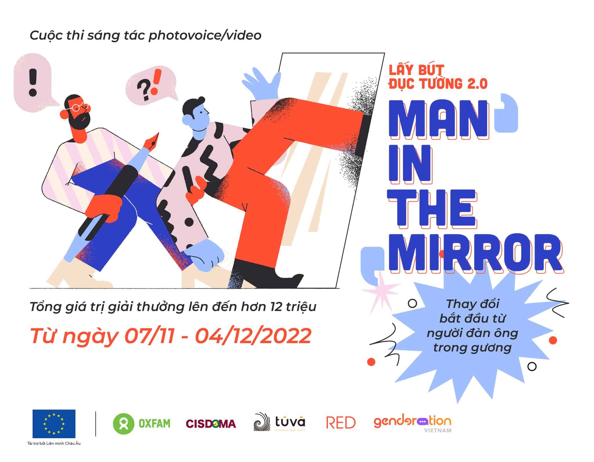 Read more about the article Cuộc thi sáng tác photovoice/video Lấy bút đục tường 2.0: “Man in the mirror”